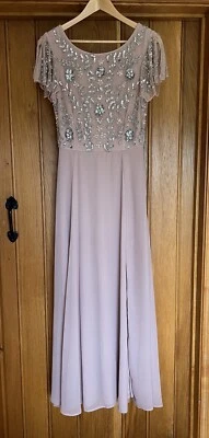 Maxi Vestido Frock & Volantes Rosa Lentejuelas Baile de graduación Crucero Boda Carreras Reino Unido 12 (se adapta a 10) Foto 1 de 4