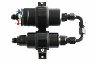 TSP High Pressure EFI Inline Electric Fuel Pump w/Filter & Black Billet Bracket - Picture 1 of 7