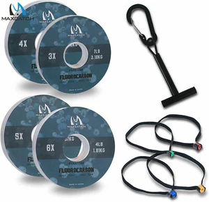 Maxcatch Fluorocarbon Leader Tippet Line for Fly Fishing with Tippet Line Holder - Picture 1 of 5