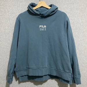 FILA Jumper Girls Size 16 Womens Medium M Hoodie Embroidered Spellout Boxy Crop - Picture 1 of 9