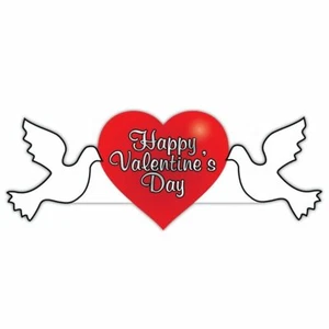 Valentine's Lawn Decoration - Happy Valentine's Day Dove 2' x 4' Sign - FREE SHI - Picture 1 of 3