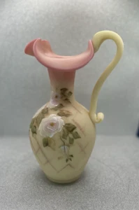 Brocca birmana Fenton Lattice Rose collezione intenditore artista firmata #351 - Foto 1 di 15