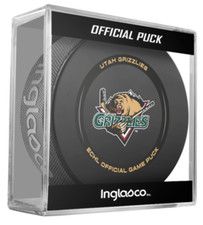 ECHL Utah Grizzlies 2023-2024 Official Game Hockey Puck w/Cube - NEW