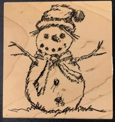 Sello de goma boceto muñeco de nieve de invierno Club Scrap Foto 1 de 3