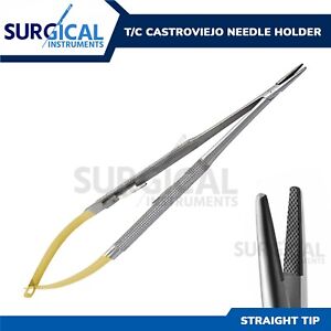 T/C Castroviejo Needle Holder 7" STRAIGHT Surgical DENTAL Instruments German