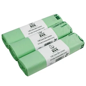 30x 140L Compostable Wheelie Bin Sacks - Compost Bag Bin Liners -140 litre - Picture 1 of 5