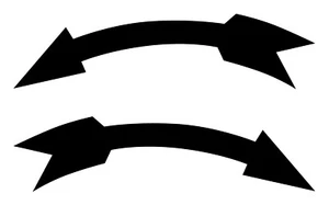 Aufkleber Hinweis „Drehrichtungspfeil“ Folie Richtung wählbar schwarz | 110x28mm - Bild 1 von 5