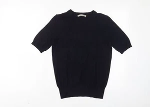Zara Womens Blue Crew Neck Viscose Pullover Jumper Size S - Picture 1 of 10