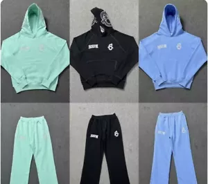 Hot Men 6Pm Drill Embroidered Hip Hop Pullover Hoodie Sweatpants Tracksuit Sixpm - Picture 1 of 27