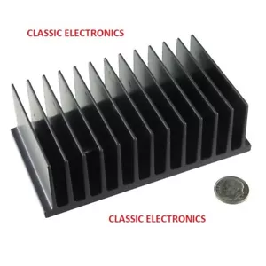 Black Anodized Heat Sink For Radios & Amplifers 115mmX64mmX35mm - Picture 1 of 7