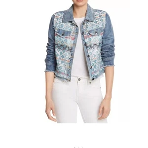 Ramy Brook Murray Jeansjacke, Damen Gr. Large Tweed verziert distressed - Bild 1 von 8