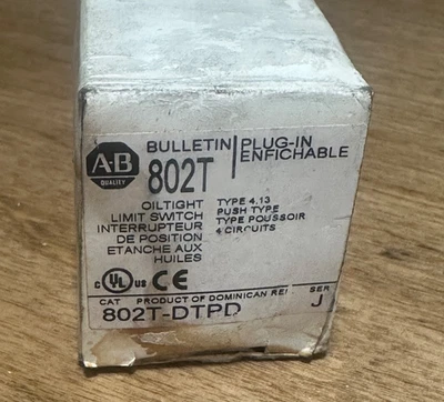 ALLEN-BRADLEY ALLEN BRADLEY 802T-DTPD OILTIGHT LIMIT SWITCH W/ ROLLER HEAD SERIES J MULTIPLE Q