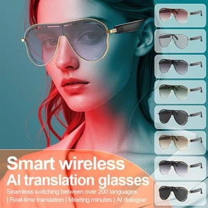 Gafas inteligentes grabación de voz inteligente AI traductor auriculares Bluetooth - Imagen 1 de 12