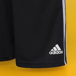Boys Adidas Classic 3 stripe shorts Black/WHITE SIZE Large - Picture 1 of 4