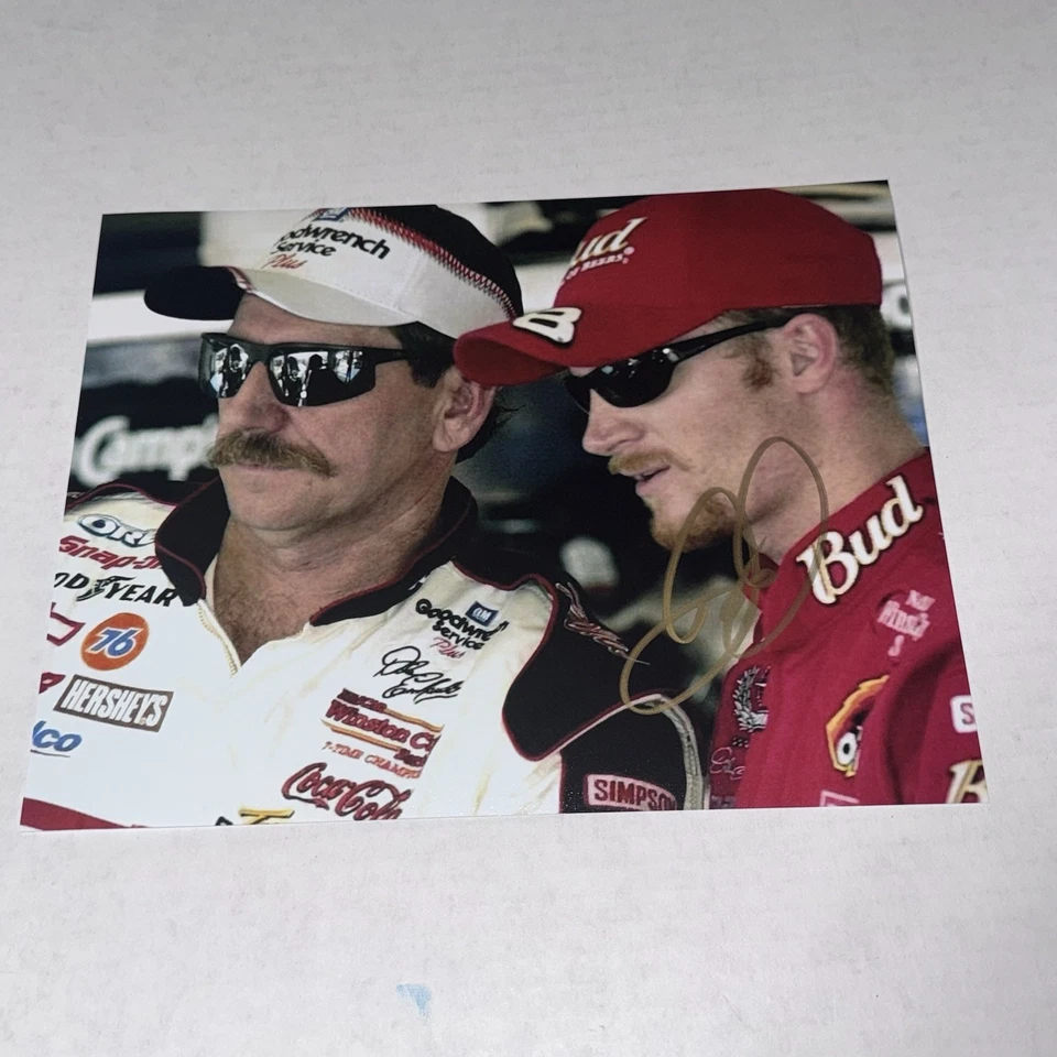 Dale Earnhardt Jr con Sr BUDWEISER DE COLECCIÓN #8 CHEVY GM NASCAR 8x10 foto firmada P4 Foto 1 de 1