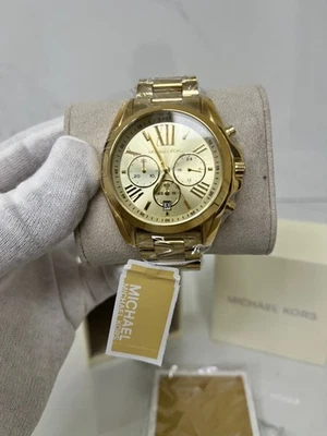 Michael Kors Bradshaw Women’s Gold-Tone Chronograph Watch | Champagne Dial | 43m - Image 1 of 3