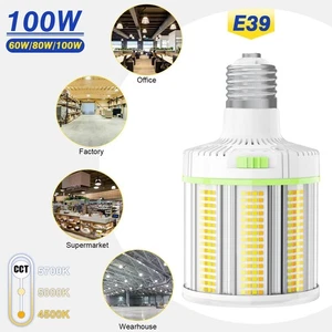 100W 4500K/5000K/5700K LED Corn Light E39 Mogul Base Workshop Bay Light Fixture - Picture 1 of 15