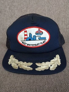 De Colección Amoco Trucker Estilo Snapback Malla Sombrero Años 80 Petróleo Gas Whitecourt Alberta AB - Imagen 1 de 9