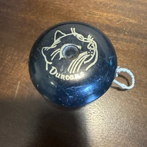 DUNCAN ~ Yoyo "occhio di gatto" nero (anni '80) gioiello mancante - Foto 1 di 5