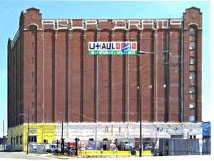 "HO Scale" Building Background Flat / Front 2D "Uhaul Bldg" Backdrop New! - Picture 1 of 1