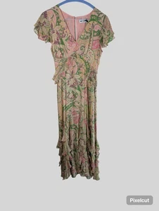 Rixo Midikleid Mehrfarbig Print Kurzarm Gr. UK6/US2 - Bild 1 von 4