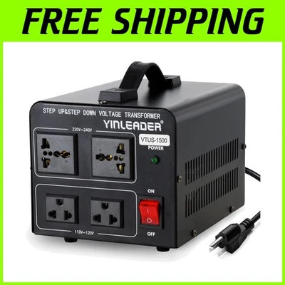 Compact 1500W Step Up/Down Voltage Transformer Converter - Image 1 of 4