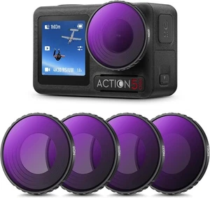 K&F Concept 4Pack Screw-on ND Filter Kit for DJI Osmo Action 5 Pro/Osmo Action 4 - Picture 1 of 7