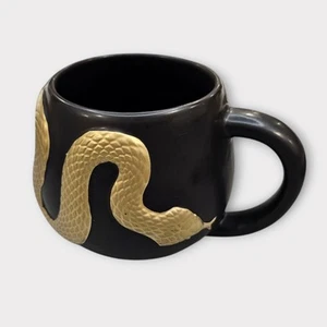Coco + Lola Premium Collection Golden Snake Mug Black Gold Coffee Tea Ceramic - Bild 1 von 6