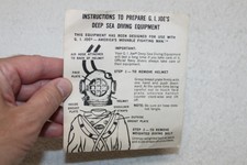 Vintage GI Joe 1964 - Deep Sea Diver - Instructions (1st Issue - original)