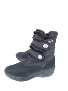 Pajar 39 Black Caroline Boots Waterproof Insulted Suede Nylon - Picture 1 of 11