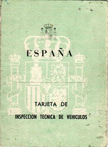 Spanien, 1988, Oldtimer Fahrzeug TÜV-Karte - MONTENEGRO Sattelanhänger - Bild 1 von 4