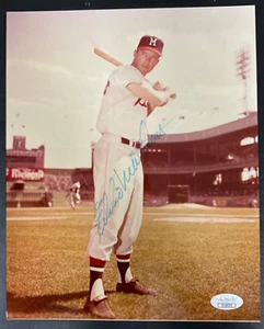 Eddie Mathews Signed 8X10 Milwaukee Braves Baseball Photo JSA Cert - Picture 1 of 5