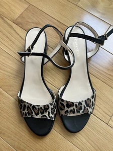 NEW Casanova Animal Print W Black Leather Sandals EUR 39 - Picture 1 of 4
