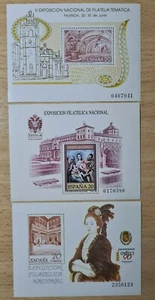 3 HOJAS DE SELLOS ESPAÑA EXPOSICIONES FILATELICA NACIONAL - Imagen 1 de 4