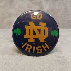 Notre Dame ND Go Irish Pin on Button Authentication Hologram Sticker on Back - Picture 1 of 5