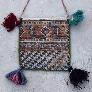 Handmade Hand Knitted Shoulder Bag Wool Woolen Handbag Handwoven Hippie Bohemian - Picture 1 of 3