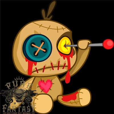 Voodoo Doll Eye Evil Spirits Dark Magic Halloween Mens Light Cotton T-Shirt - Image 1 of 3