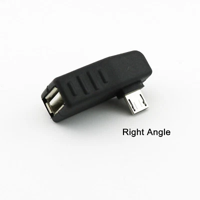 1pcs USB 2.0 A Female To Right Angle Micro 5 Pin Male OTG Host Adapter Connector - Image 1 of 4