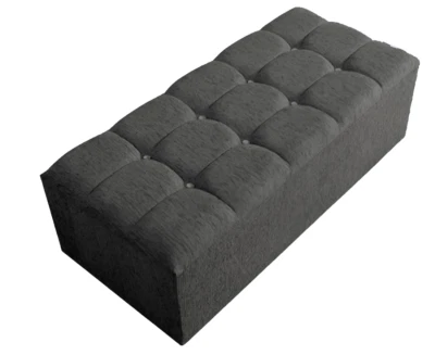 Ottoman Storage Box – Blanket Box - Pouffe Bench - Cube Design Plush Velvet – UK - Image 1 of 4