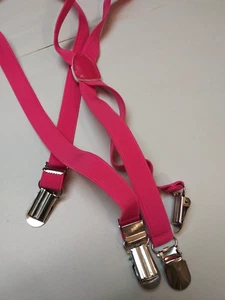 Pink Suspenders Childs RAVER for high waist pants rave PINK SUSPENDER CHILDS - Picture 1 of 4