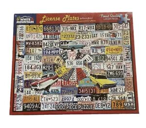 White Mountain License Plate #961 1000Piece Puzzle Charles Girard Made in USA