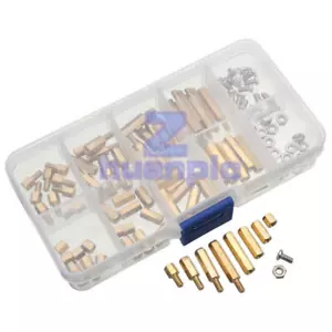 120 STCK. Messing Abstandshalter M3 Sechskantmuttern Schrauben Distanzstück PCB Sortiment Kit Set mit Koffer - Bild 1 von 1