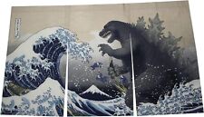 Godzilla Goodwill Japanese Noren Ukiyo-e Thirty-six Views of Mount Fuji Large