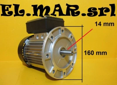 ELMAR Motore Elettrico Monofase 0,5 HP 0,37 KW 1400 Giri Mec71 Flangiato B5 230V