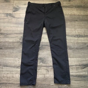 Hurley Nike Dri Fit Chino Worker Pants Flat Front Straight Leg Men's 31x30 Black - Picture 1 of 4