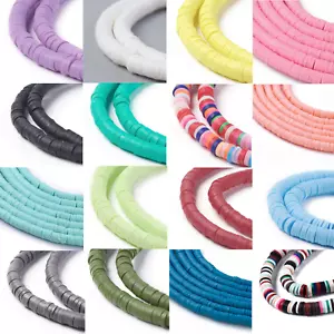 380pcs+ 4mm Flat Disc Bright Polymer Clay Round Beads Heishi Jewellery Making UK - Picture 1 of 84