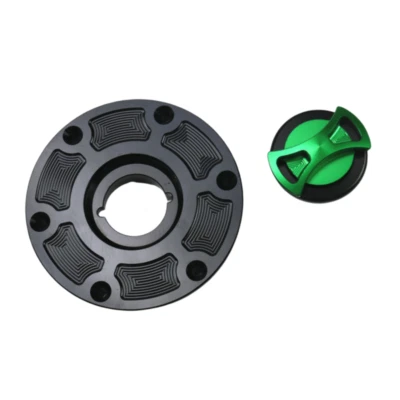 Cubierta de tapa de tanque de combustible CNC verde para BMW R1200RT R1200GS AD R1200RS R1200R Foto 1 de 4
