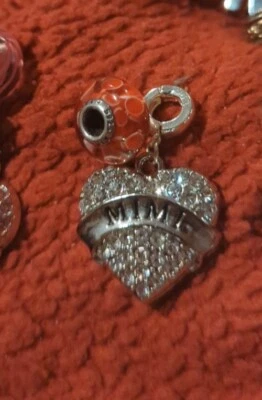 Auténtico Dije Pandora Cuentas con Clip "MIMI" Diseñado 4 Pulsera Europea Lote L415 Foto 1 de 3