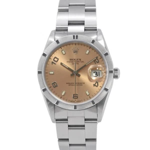 ROLEX Oyster Perpetual Date 34mm Stainless Steel Pink Dial 15210 - Imagen 1 de 14