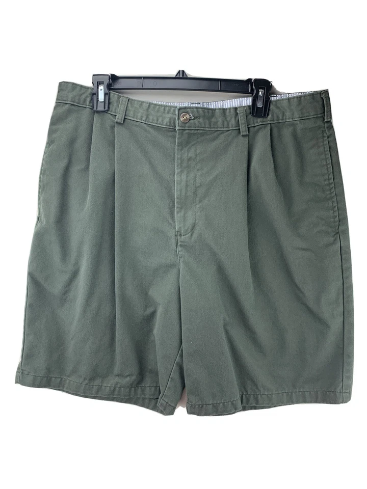 Pantalones Cortos Para Hombre Marca Baxter Plisados Verde Oliva Talla 38 Algodón Foto 1 de 4